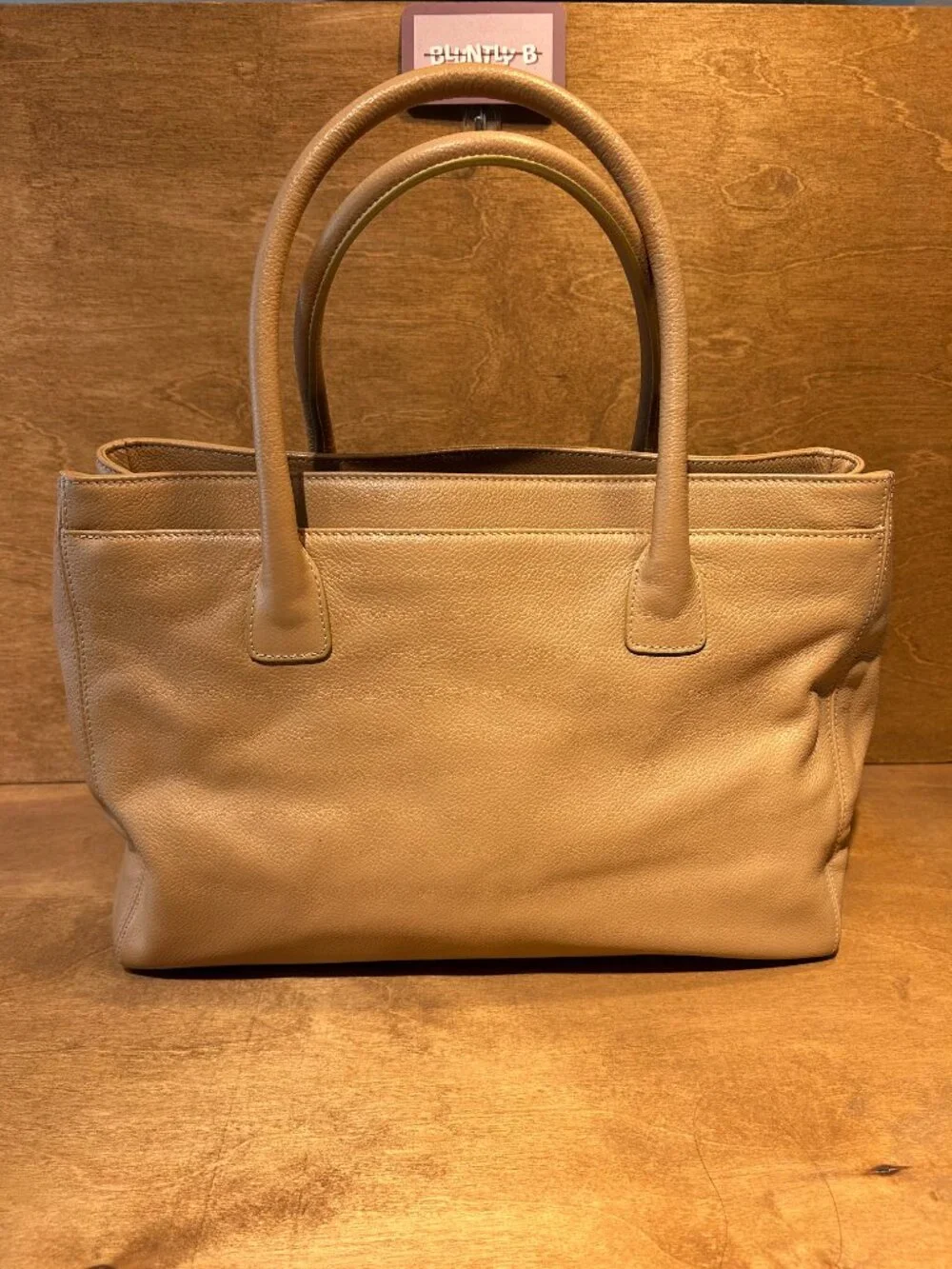 Authentic Chanel Executive Cerf Tote Bag - Tan Caviar Leather (Vintage)